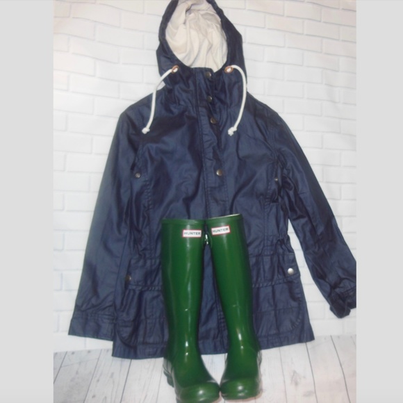 gap Jackets & Blazers - New Waxed Cotton Gap Navy Blue Raincoat xs